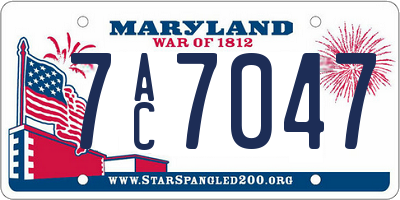 MD license plate 7AC7047