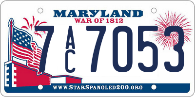 MD license plate 7AC7053