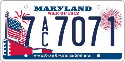 MD license plate 7AC7071