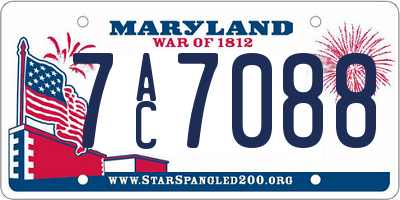 MD license plate 7AC7088
