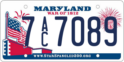 MD license plate 7AC7089