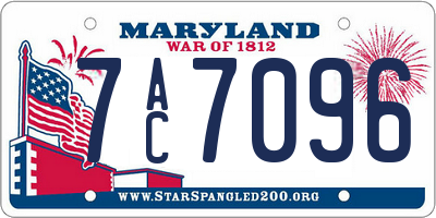 MD license plate 7AC7096