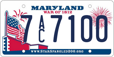 MD license plate 7AC7100