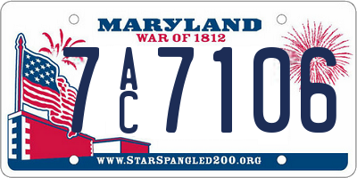 MD license plate 7AC7106