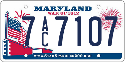 MD license plate 7AC7107