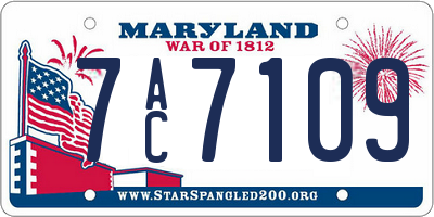 MD license plate 7AC7109