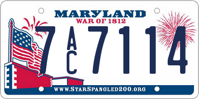 MD license plate 7AC7114