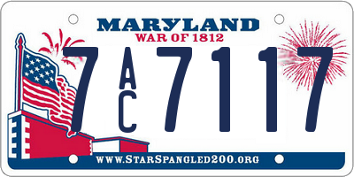 MD license plate 7AC7117
