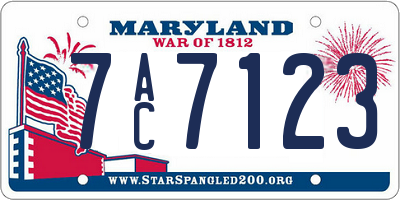 MD license plate 7AC7123