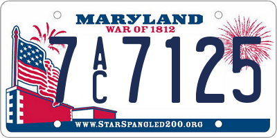 MD license plate 7AC7125