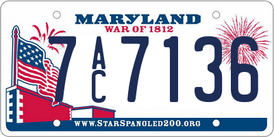 MD license plate 7AC7136