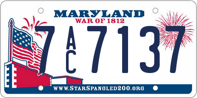 MD license plate 7AC7137
