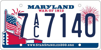 MD license plate 7AC7140