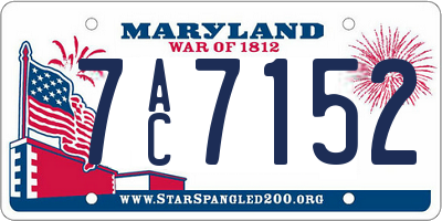 MD license plate 7AC7152