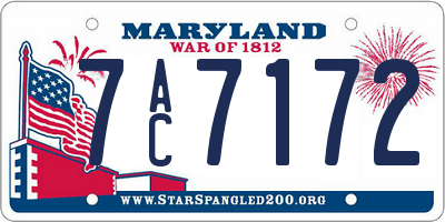 MD license plate 7AC7172