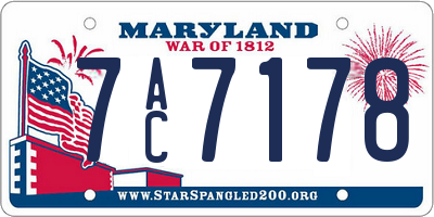 MD license plate 7AC7178