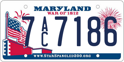 MD license plate 7AC7186