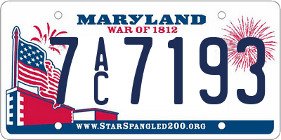 MD license plate 7AC7193