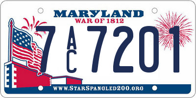 MD license plate 7AC7201