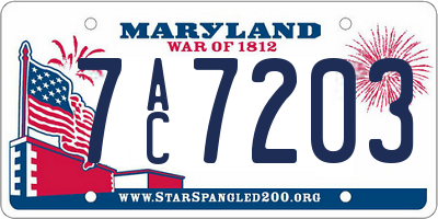 MD license plate 7AC7203