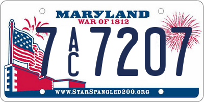 MD license plate 7AC7207