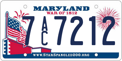 MD license plate 7AC7212