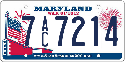 MD license plate 7AC7214