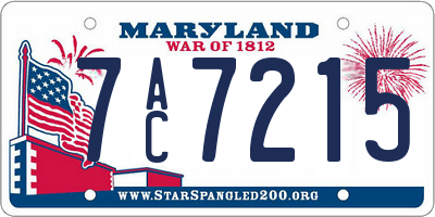MD license plate 7AC7215