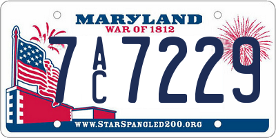MD license plate 7AC7229