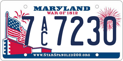 MD license plate 7AC7230