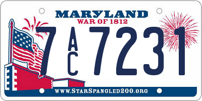 MD license plate 7AC7231