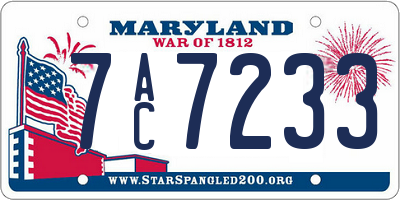 MD license plate 7AC7233