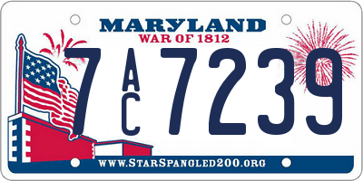 MD license plate 7AC7239