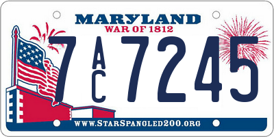 MD license plate 7AC7245