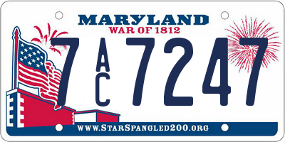 MD license plate 7AC7247