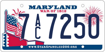 MD license plate 7AC7250