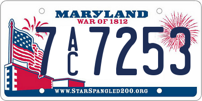 MD license plate 7AC7253