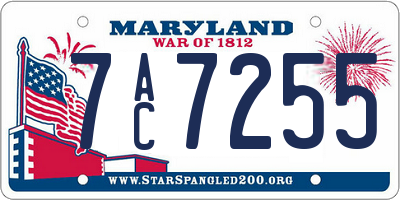 MD license plate 7AC7255