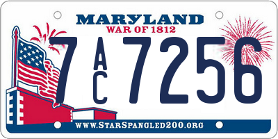 MD license plate 7AC7256