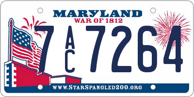 MD license plate 7AC7264