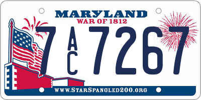 MD license plate 7AC7267
