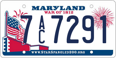 MD license plate 7AC7291