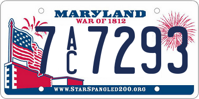 MD license plate 7AC7293