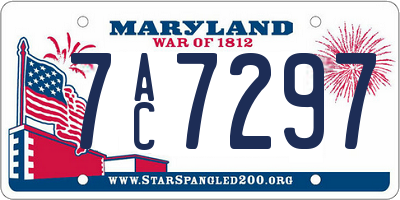 MD license plate 7AC7297