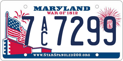 MD license plate 7AC7299