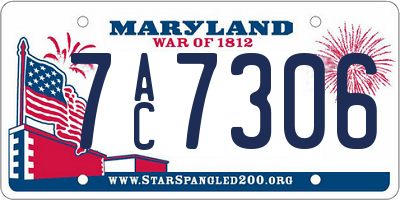 MD license plate 7AC7306