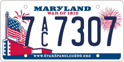 MD license plate 7AC7307