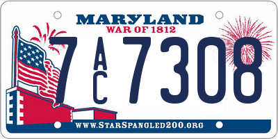 MD license plate 7AC7308