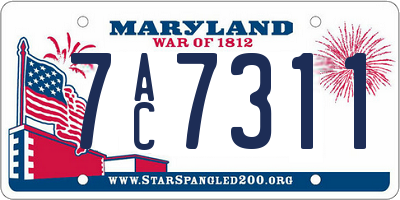 MD license plate 7AC7311
