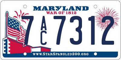 MD license plate 7AC7312